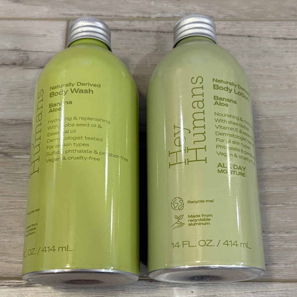 Hey Humans Banana 🍌 Aloe Body Wash and Lotion Set NEW